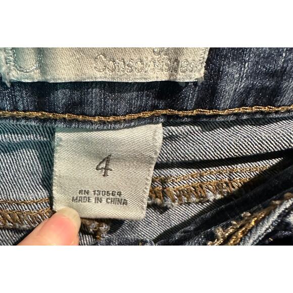 8 Circuits of Consciousness Size 4 Capris Dark Denim Comfy Casual Timeless - Picture 4 of 7